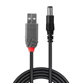 Adaptera kabelis USB A tēviņš - DC 5.5/2.1 mm tēviņš Lindy 70268