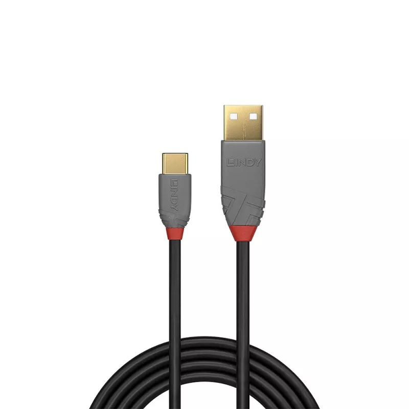Lindy 0.5m USB 2.0 A–C kabelis, Anthra Line