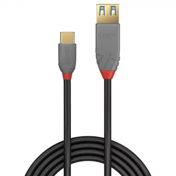 Lindy 0.15m USB 3.2 Type C uz A adaptera kabelis, 10Gbps, Anthra Line
