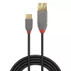 Lindy 0.15m USB 2.0 Type C uz A adaptera kabelis, Anthra Line