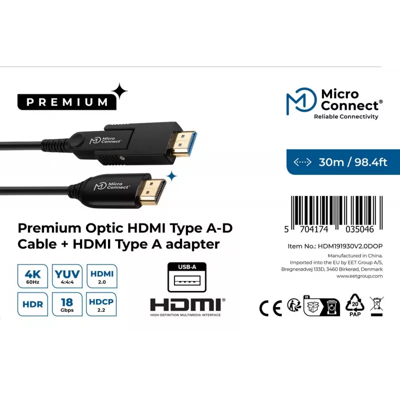 HDMI kabelis MicroConnect HDM191930V2.0DOP 30m