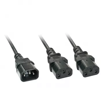 Lindy 2m IEC Sadales Kabelis IEC C14 uz 2 x IEC C13