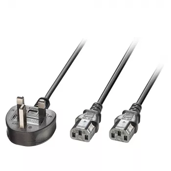 Strāvas kabelis MicroConnect PE090425Y, H05VV-F 2,5 m, 2 x C13 savienotājs, 250 V 13 A, melns