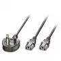 Strāvas kabelis MicroConnect PE090425Y, H05VV-F 2,5 m, 2 x C13 savienotājs, 250 V 13 A, melns