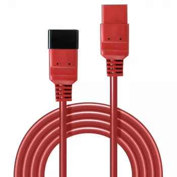 Lindy 3m IEC C19 uz C20 pagarinātājkabelis, sarkans