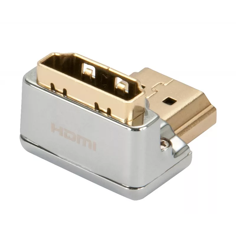 Lindy CROMO HDMI vīrietis uz HDMI sieviete 90 grādu taisnleņķa adapteris - uz leju