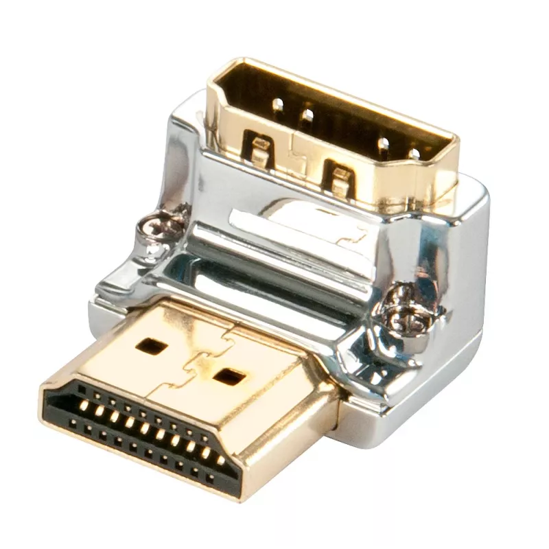 Lindy CROMO HDMI vīrietis uz HDMI sieviete 90 grādu taisnleņķa adapteris - uz leju