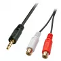 Lindy 0.25m AV adaptera kabelis - 3.5mm vīrietis uz 2 x RCA sieviete