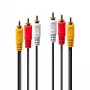 Lindy 1 m Premium AV kabelis 3xPhono vīrietis uz 3xPhono vīrietis