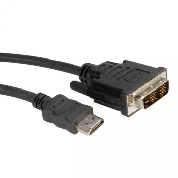 DVI kabelis ROLINE DVI (18+1) M - HDMI M 2 m