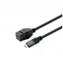 USB-C sieviešu adapteris VivoLink PROKEYUSBCFM1B — paneļmontāžas, melns