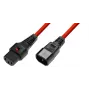 MicroConnect MC-C13C14LOCK-2M strāvas kabelis sarkans C13 savienotājs C14 savienotājs
