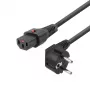 MicroConnect MC-SCHC13-2 leņķa barošanas savienotājs Schuko CEE7/7 – IEC C13 ar bloķēšanu