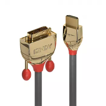 Lindy 0.5m HDMI uz DVI-D kabelis, Gold Line