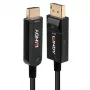 Lindy 50m hibrīda šķiedru optikas DisplayPort 1.2 uz HDMI 18G kabelis