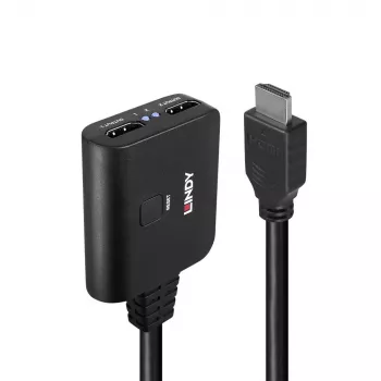 Lindy 2 Portu HDMI 4K60 Sadalītājs Melns 3840x2160