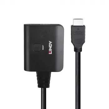 Lindy 2 Portu HDMI 4K60 Sadalītājs Melns 3840x2160