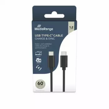 USB kabelis MediaRange MRCS213 1,2 m USB 3.2 Gen 1 USB C melns
