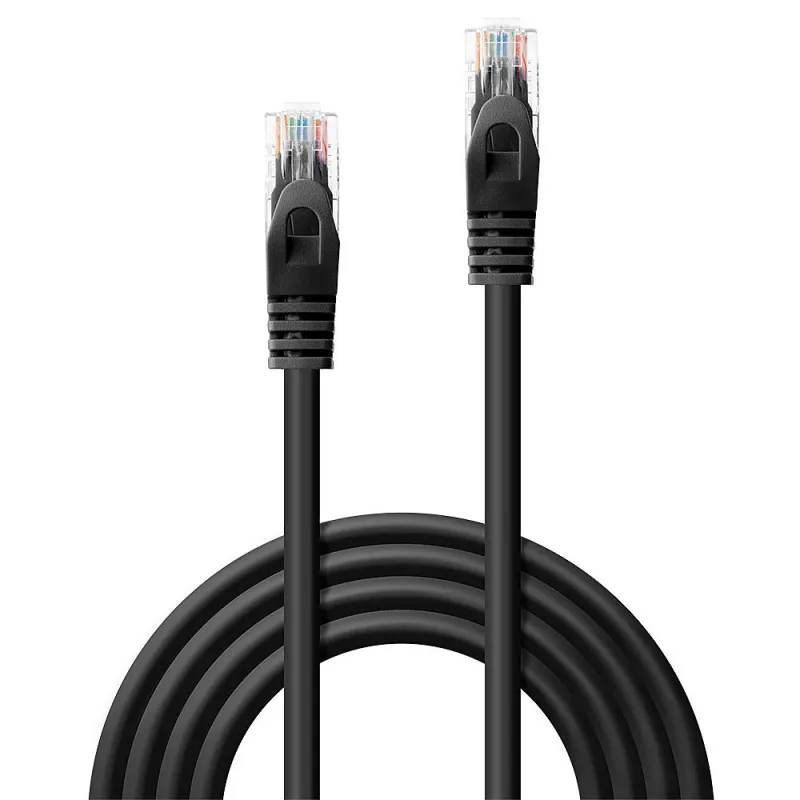 Lindy 48190 tīkla kabelis, melns, 0,3 m, Cat6 U/UTP