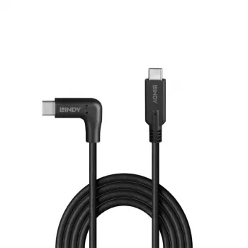 Lindy 0.5m USB 3.2 taisns USB-C uz taisnleņķa USB-C kabelis, 10Gbps