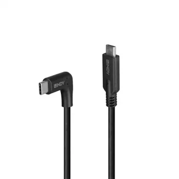 Lindy 1 m USB 3.2 Type C kabelis, 90° taisns leņķis, 10 Gbps