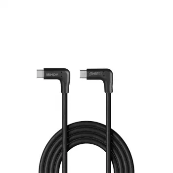 Lindy 1.5m USB 3.2 taisnleņķa USB-C uz taisnleņķa USB-C kabelis, 10Gbps