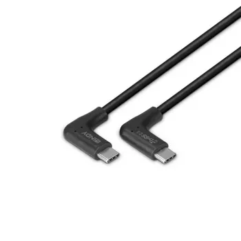 Lindy 1.5m USB 3.2 taisnleņķa USB-C uz taisnleņķa USB-C kabelis, 10Gbps
