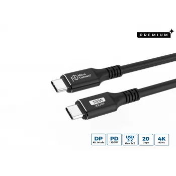 Microconnect MC-USBCC8 USB kabelis USB 3.2 Gen 2x2 8 m USB C Melns