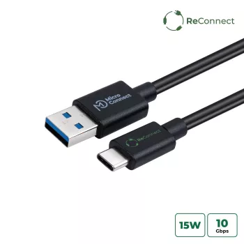 Microconnect ECO-USB3.2CA1 USB kabelis USB 3.2 Gen 2 (3.1 Gen 2) 1 m USB A USB C Melns