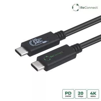 MicroConnect ECO-USB3.2CC1.5 USB kabelis USB 3.2 Gen 2x2 1.5 m USB-C Melns