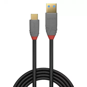 Lindy USB 3.2 Type A uz C kabelis 2 m, 10 Gbps, 5 A PD, melns