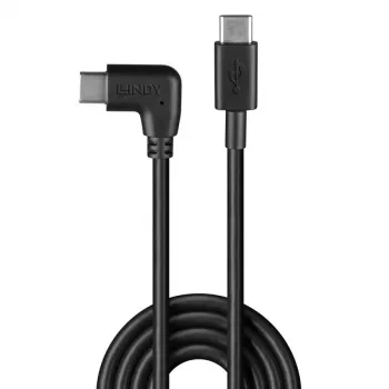 Lindy 1m USB 2.0 taisns USB-C uz taisnleņķa USB-C kabelis
