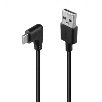 Lindy 1 m USB 2.0 A tipa uz taisnleņķa USB-C kabelis