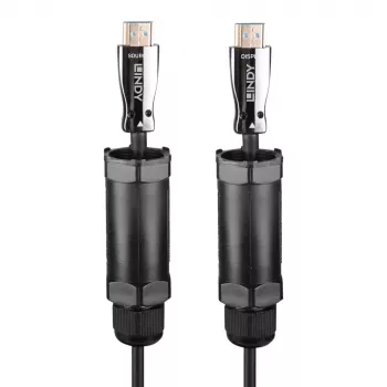 Lindy 38530 bruņots hibrīda optiskās šķiedras HDMI kabelis 30 m HDMI Type A melns