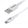 StarTech.com 1m USB-A uz USB-C uzlādes kabelis, uzlāde un sinhronizācija, 3A, USB 2.0, TPE apvalks - balts