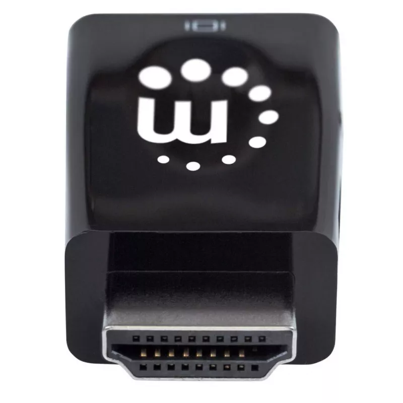 Manhattan HDMI uz VGA pārveidotājs (ar Audio), 1080p, Vīrietis uz Sievieti, Mikro-USB barošanas ieeja, Melns, Trīs gadu garantija