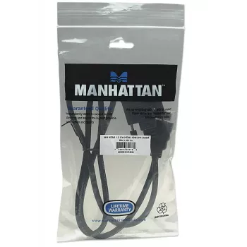 Manhattan HDMI uz DVI-D 24+1 kabelis, 1m, Vīrietis-Vīrietis, Melns, Dual Link, Mūža garantija