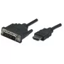 Manhattan HDMI uz DVI-D 24+1 kabelis, 1m, Vīrietis-Vīrietis, Melns, Dual Link, Mūža garantija