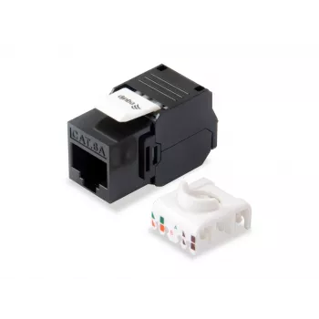 Equip Cat.6A Neekranēts Keystone Jack Bezinstrumentu, RJ-45, LSA, Melns