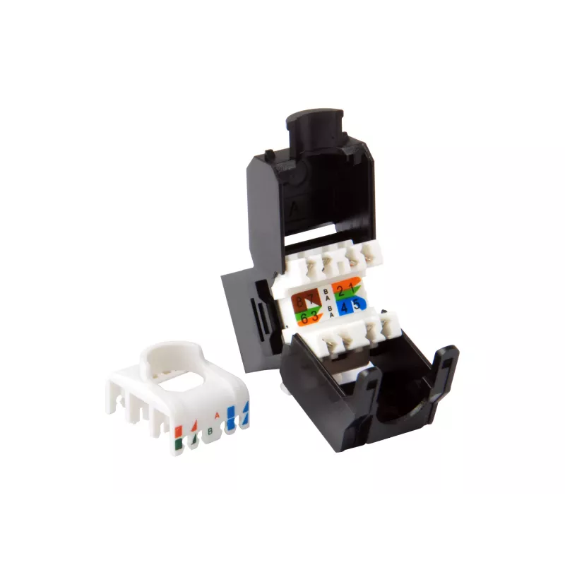Equip Cat.6A Neekranēts Keystone Jack Bezinstrumentu, RJ-45, LSA, Melns