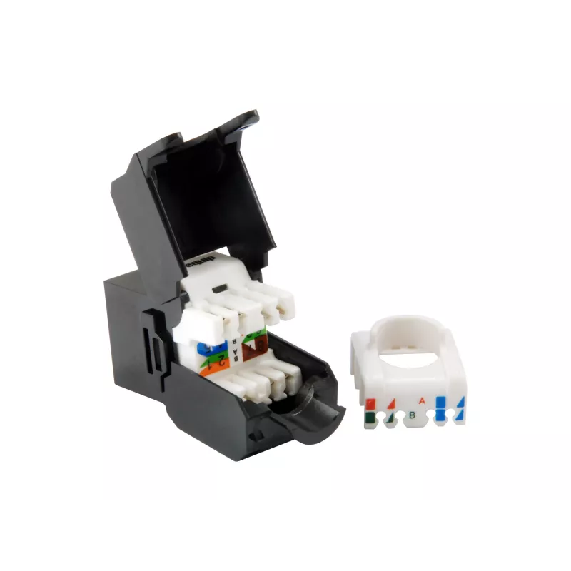 Equip Cat.6A Neekranēts Keystone Jack Bezinstrumentu, RJ-45, LSA, Melns