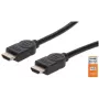 HDMI kabelis ar Ethernet Manhattan HDMM1MP 1m Vīrietis-Vīrietis Melns