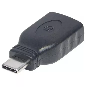 Manhattan USB-C uz USB-A adapteris, vīrietis uz sievieti, 5 Gbps (USB 3.2 Gen1 / USB 3.0), SuperSpeed USB, melns, mūža garantija