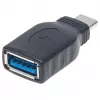 Manhattan USB-C uz USB-A adapteris, vīrietis uz sievieti, 5 Gbps (USB 3.2 Gen1 / USB 3.0), SuperSpeed USB, melns, mūža garantija