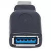 Manhattan USB-C uz USB-A adapteris, vīrietis uz sievieti, 5 Gbps (USB 3.2 Gen1 / USB 3.0), SuperSpeed USB, melns, mūža garantija