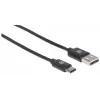 Manhattan USB-C uz USB-A kabelis, 3m, vīriešu-vīriešu, 480 Mbps (USB 2.0), melns