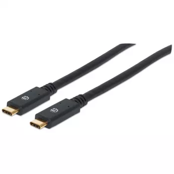 USB-C kabelis Manhattan USB315CC2M 2m vīrietis-vīrietis melns