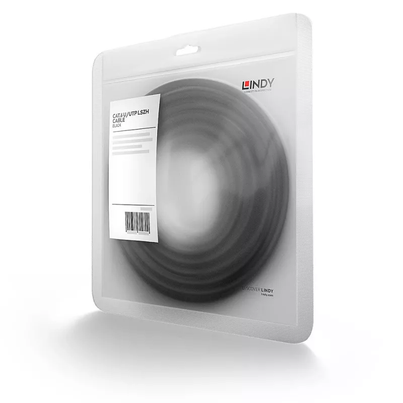 Lindy 45431 tīkla kabelis Melns 0.5 m Cat6 U/UTP