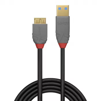 Lindy 2m USB 3.2 Type A uz Micro-B kabelis, 5Gbps, Anthra Line