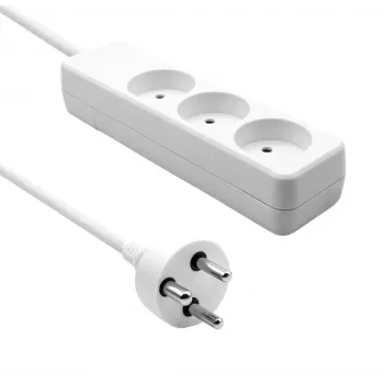 Microconnect MC-GRU0350DK pagarinātājs 5 m 3× K tipa kontaktligzdas iekštelpām balts